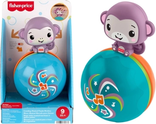 „Fisher-Price“ violetinė beždžionėlė su kamuoliuku ropojimui