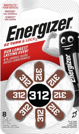Energizer hearing aid button batteries 312 - 8 pcs