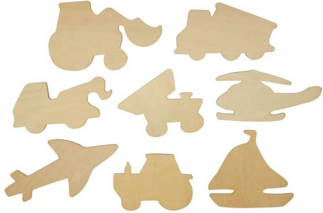 Transporto priemonių apvedžiojimo šablonai Bigjigs Toys