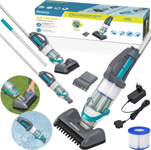 Belaidis rankinis baseino siurblys BESTWAY AquaGrip su 2 antgaliais