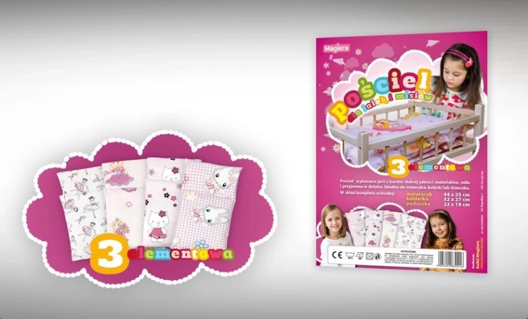 3-piece doll bedding set