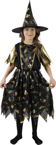 Children’s black-and-gold witch costume S