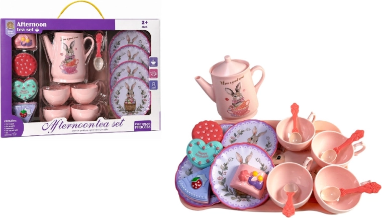 Children’s tea set with bunny motif – 14 pieces