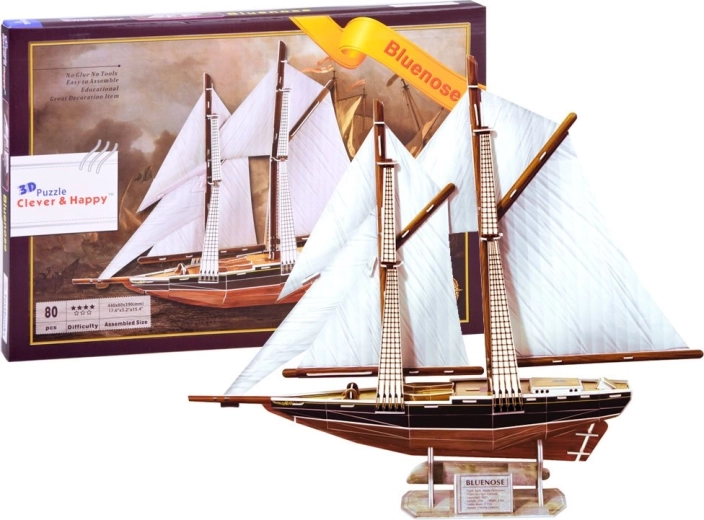 3D Puzzle Sailboat BLUENOSE – Wooden Ship Model