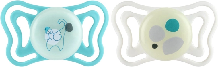 Chicco čiulptukai Physioforma light silikoniniai ortodontiniai neutralūs 6–16 mėn., 2 vnt.