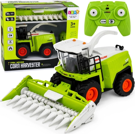 Remote-controlled RC combine harvester with corn header 1:24 with lights and sounds