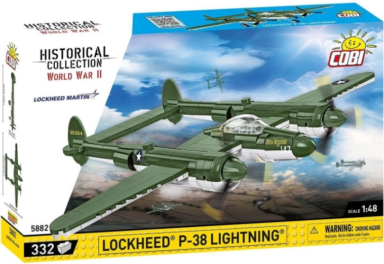 LOCKHEED P-38 Lightning Aircraft Building Set – 332 pieces