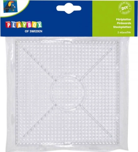 PLAYBOX sujungiami pagrindai lyginamiems karoliukams – kvadratas, 2 vnt.