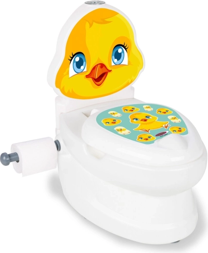 JAMARA Chick Children's Potty with Flush Sound and Toilet Paper Holder