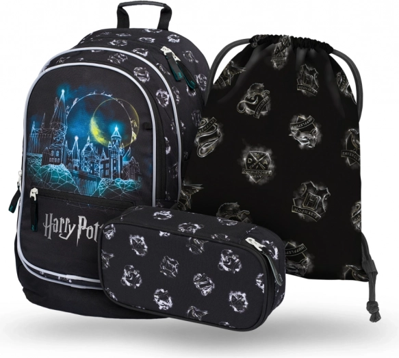 Mokyklinis rinkinys BAAGL Harry Potter Hogvartsas – kuprinė, penalas ir maišelis