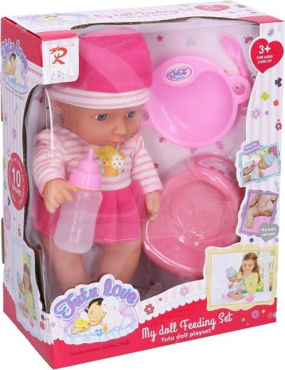30 cm baby doll that pees with sounds and accessories