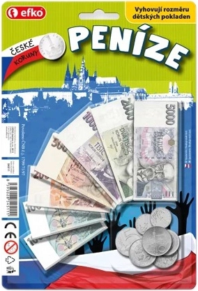 EFKO play money Czech koruna – banknotes and coins