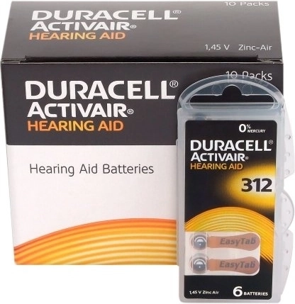 Duracell Activair klausos aparatų baterijos 312, 6 vnt.