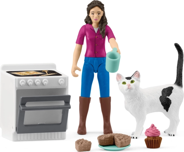 Kepėja su katinu – žaidimų rinkinys SCHLEICH Pocket Set
