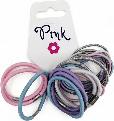 PINK plaukų gumyčių rinkinys 20 vnt.