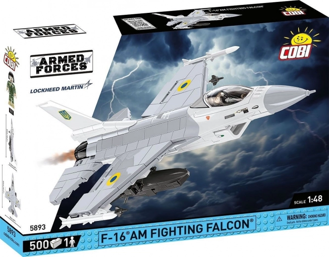Konstruktorius COBI F-16 AM Fighting Falcon – Ukrainos spalvinė schema, mastelis 1:48 (500 dalių)