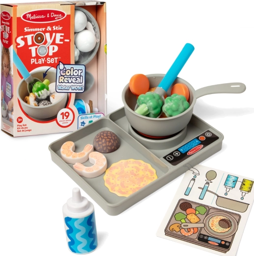 Gaminimo rinkinys su spalvą keičiančiais elementais MELISSA & DOUG Simmer & Stir, 19 dalių
