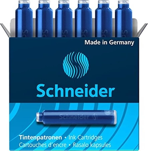 Rašalo kasetės Schneider mėlynos 6 vnt.