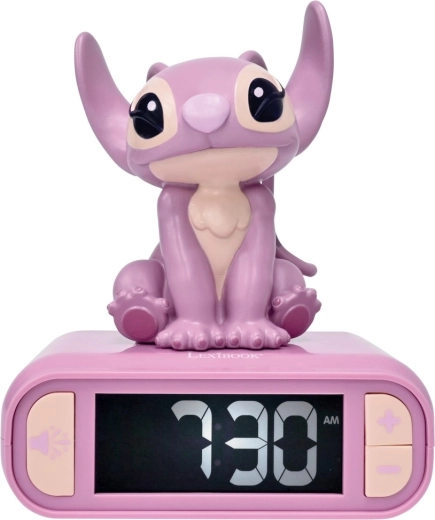 Vaikiškas žadintuvas Lexibook Stitch Angel su šviečiančia figurėle