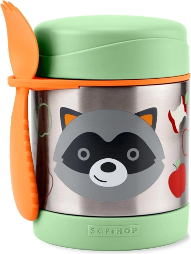 Skip Hop Zoo maisto termosas su šaukštu-šakute meškėno motyvu 325 ml