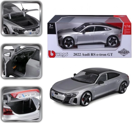 Metal model BBURAGO 1:18 AUDI RS e-tron GT – silver