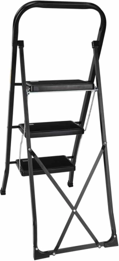 Folds flat and has a safety lock