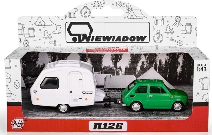 Fiat 126p su karavanu Niewiadów N-126, žalias