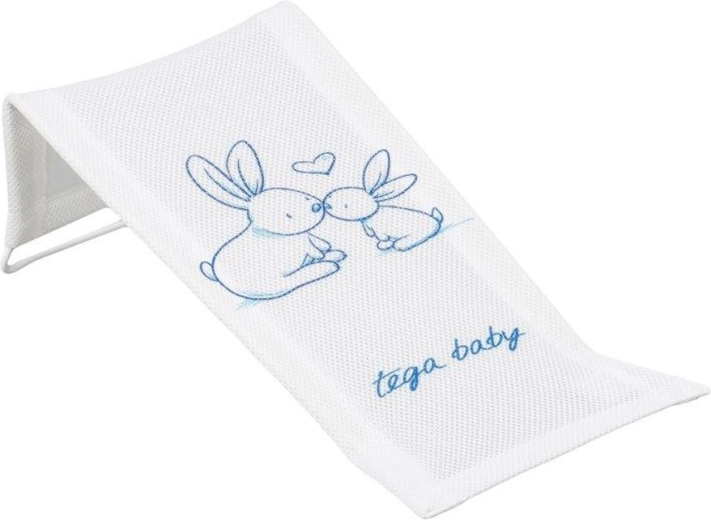 Fabric baby bath lounger with bunnies, white