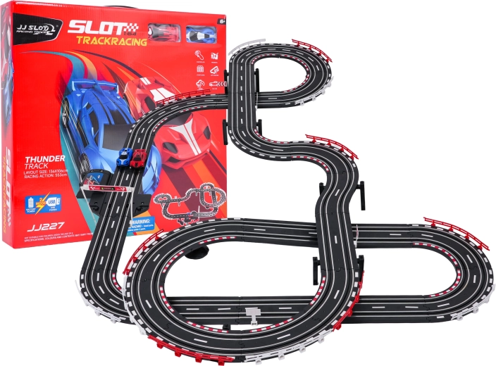 Lenktynių trasa Track Sport – elektrinis automobilių trasos rinkinys 5,53 m