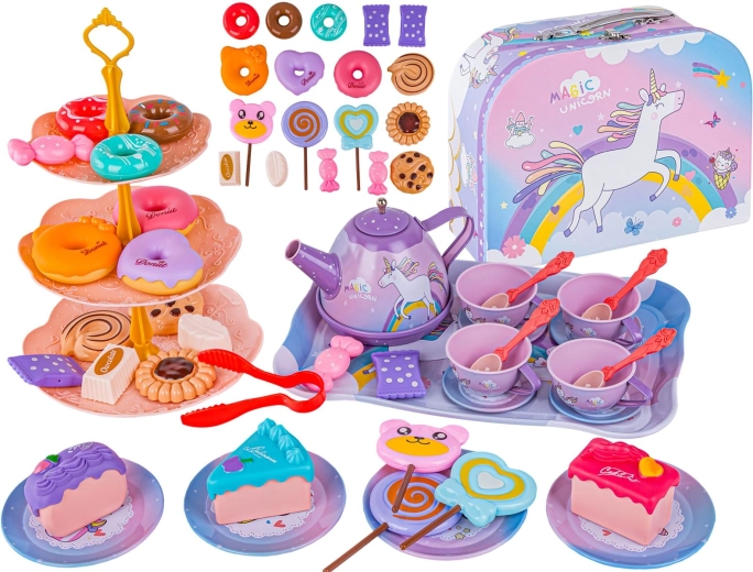 Children’s tea set Magic Unicorn in a suitcase (48 pieces)