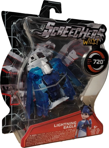 Screechers Wild! transformuojama transporto priemonė Lightning Eagle – mėlynas erelis