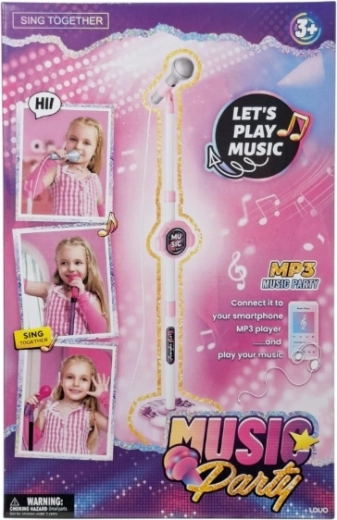 Vaikiškas karaoke mikrofonas su šviesa ir muzika – 1 vnt.
