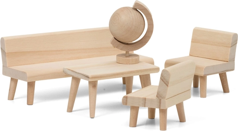 Lundby kūrybinis svetainės baldų rinkinys lėlių nameliui (DIY)