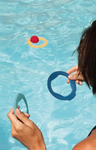 A water and beach game that floats
