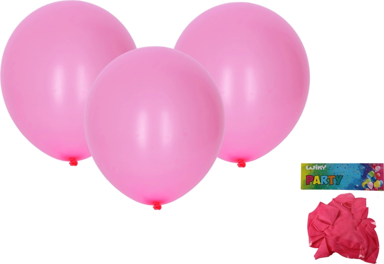Pripučiami balionai 30 cm – rinkinys 10 vnt., rožiniai