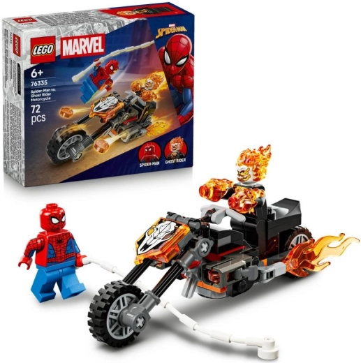 Žmogus-voras prieš Vaiduoklį Raitelį ant motociklo – veiksmo LEGO Marvel konstruktorius