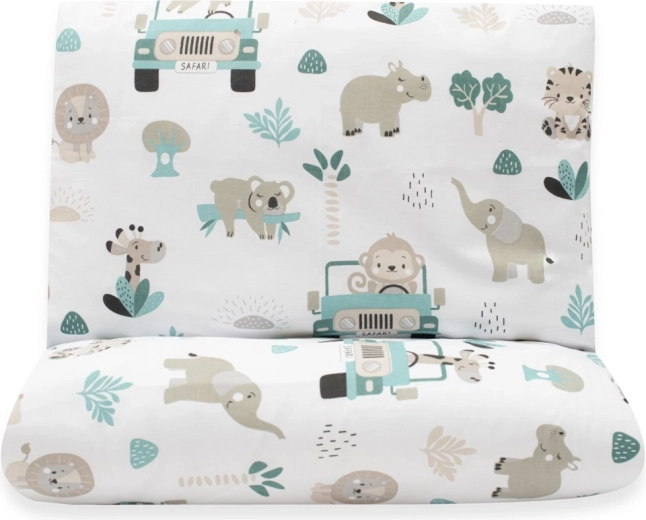 New Baby Safari II children's cotton bedding 90×120 cm, mint