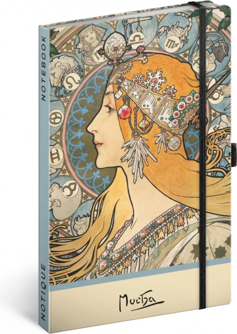 Užrašinė Alfons Mucha – Zodiakas, taškinė 13 × 21 cm