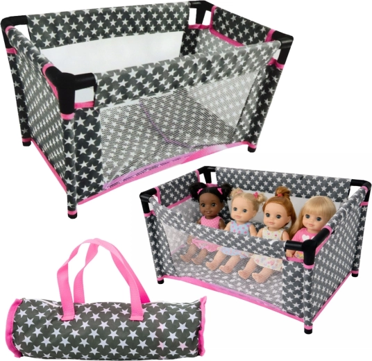 Alice folding doll crib with stars