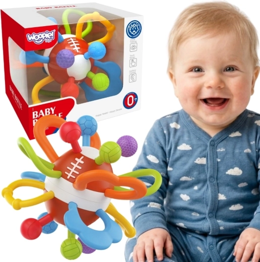 Woopie Baby Sensory Ball-Shaped Rattle and Teether