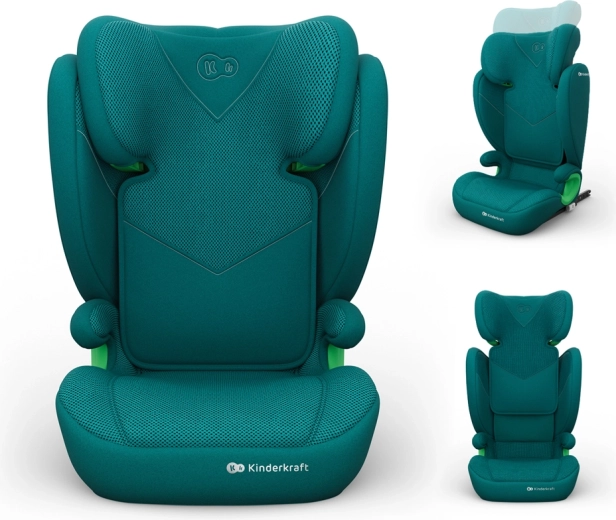 Kinderkraft automobilinė kėdutė Junior fix 2 plus i-Size 100–150 cm green