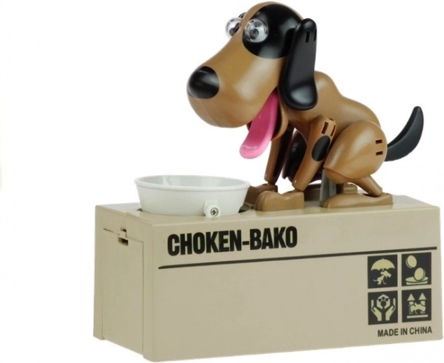 Dog piggy bank brown