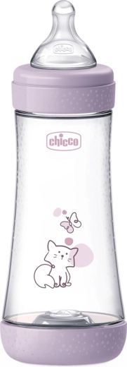 Chicco antikolikinis kūdikių buteliukas Perfect5 300 ml mergaitėms, greitas srautas 4 mėn.+
