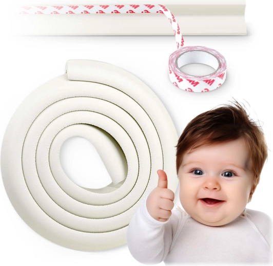 RICOKIDS saugos putplasčio kraštų apsauga, balta, 2 m