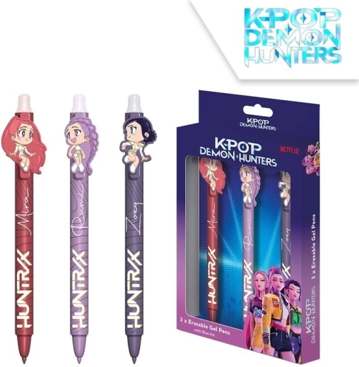 3 trinamų rašiklių rinkinys K-POP Demon Hunters