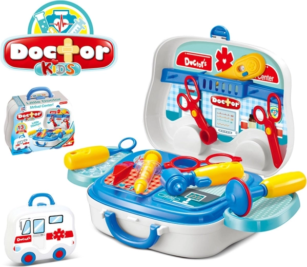 Ambulance-shaped Medical Kit LITTLE DOCTOR (14 pieces)