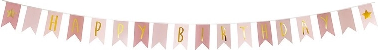 Jabadabado birthday garland Happy Birthday pink