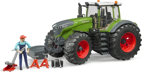 Bruder traktorius Fendt 1050 Vario su mechaniku ir dirbtuvių įrankiais 1:16