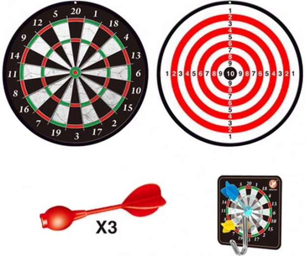 Double-sided Magnetic Dartboard 15 cm with 3 Darts