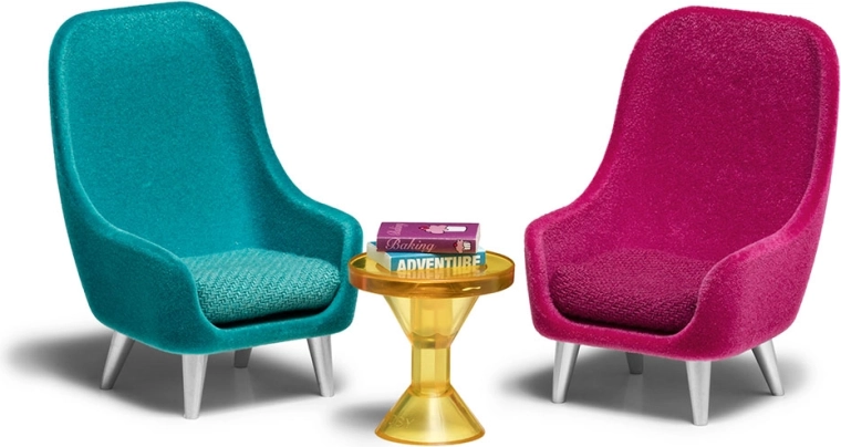 Lundby set of armchairs and table for a dollhouse